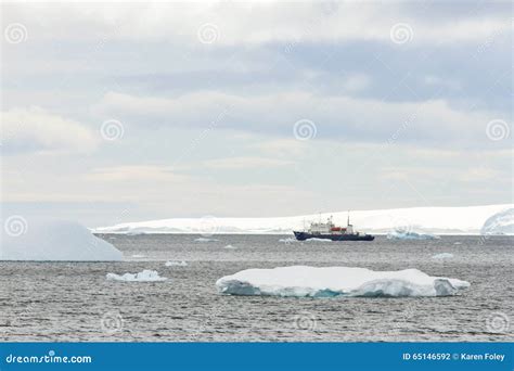 Research Ship in Antarctica Stock Photo - Image of research, vessel ...