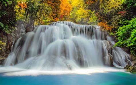 Waterfall River Landscape Nature Waterfalls Autumn Wallpapers HD