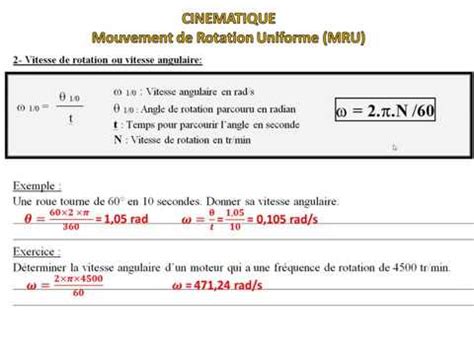 Cinematique Mouvement De Rotation Uniforme Lecon Youtube