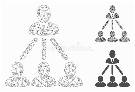 Leute Organisationsstruktur Vektor Mesh Carcass Model Und Dreieck