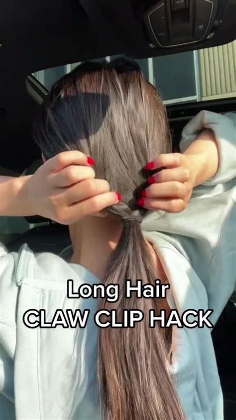 how to put long hair into a claw clip