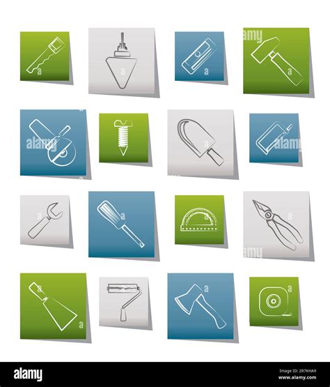 Konstruktion Und Bau Werkzeuge Icons Vektor Icon Set Stock Vektorgrafik