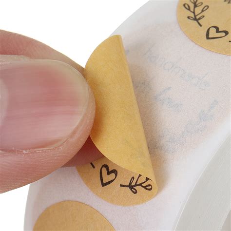 New 500pcs Kraft Paper Handmade With Love Sticker Diy Ts Wrap