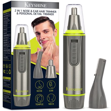 2 in 1 Men's Facial Hair Trimmer - Painless Trimming for Nose, Ear ...