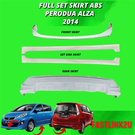 Fastlink Perodua Alza 2014 Front Bumper Depan Skirt Abs Material Lips Skirting Front Depan Skirt