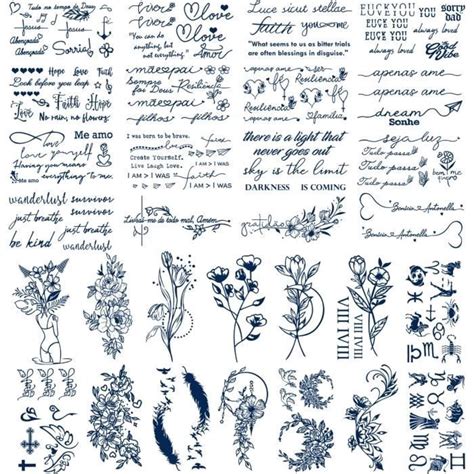 30 Feuilles De Tatouages Semi Permanents Pour Femmes Ou Filles Rose