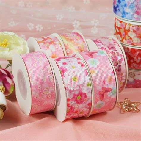 10yards Different Sizes Japanese Style Printed Grosgrain Ribbon