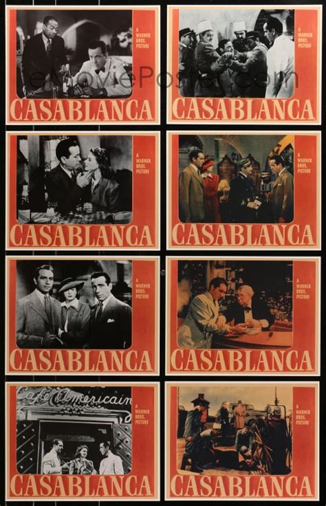 7h0749 Casablanca Set Of 8 9x11 Commercial Prints 1990s Humphrey Bogart