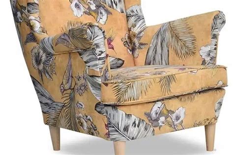 Fotel Uszak Skandynawski Loki Flowers Home Design