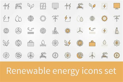 Renewable Energy Icons Set Masterbundles