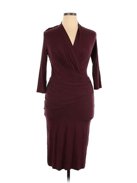 Mm Lafleur Solid Maroon Burgundy Cocktail Dress Size Xl 71 Off