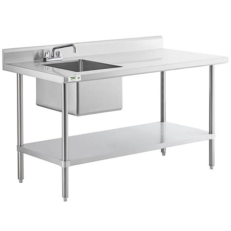 Regency X Gauge Stainless Steel Work Table With Sink