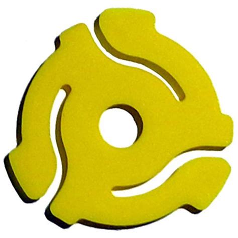 10 Pack Ten Yellow Plastic 45 Rpm 7 Inch Vinyl Record Adaptor 7