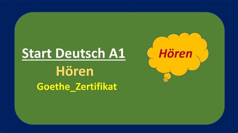 Hören A1 Start Deutsch A1 Hören modellsatz mit Lösung am Ende Vid