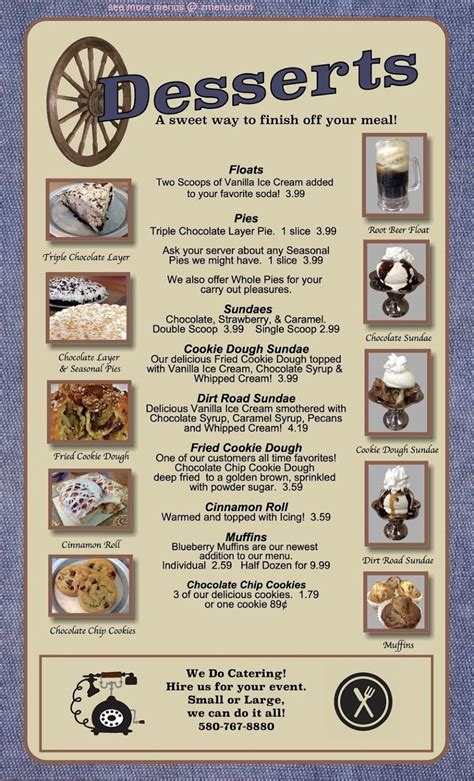 Menu At Garrett Wrangler Restaurant Ponca City