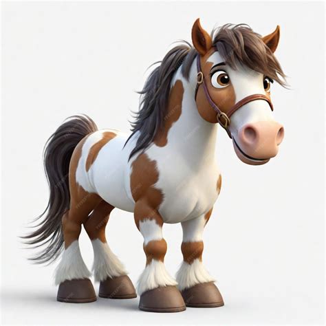 Premium Photo | A horse cartoon character on a white background