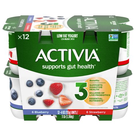 Save On Activia Low Fat Strawberry Blueberry Probiotic Yogurt Cups