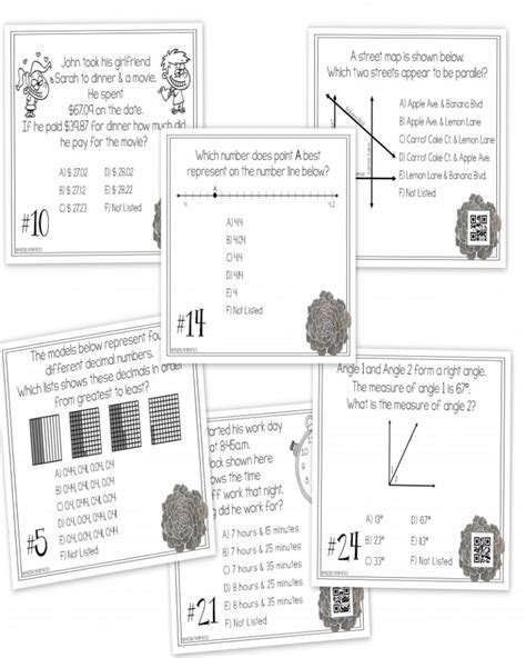 4th Grade Math Staar Review And Prep Task Cards Teacher Math