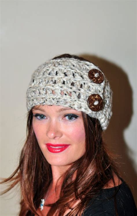 Crochet Headband Earwarmer Buttons Head Wrap Crochet Headband Etsy Ganchillo Blusas Vinchas