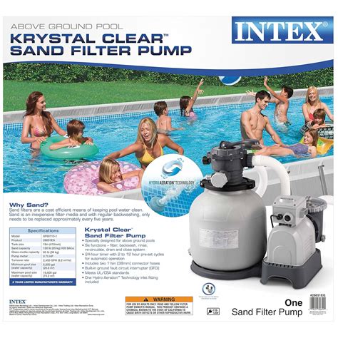 Intex Krystal Clear Sand Filter Pump For Above Ground Pools 16 Inch 110 120v Ebay