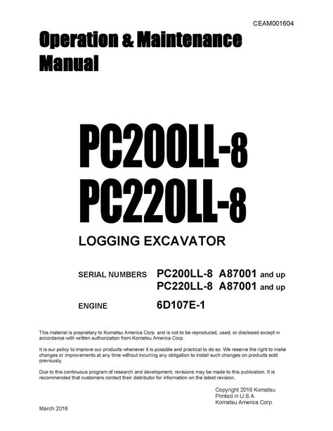 Komatsu Pc200lc 8 Pc220lc 8 A87001 And Up Hydraulic Excavator Pdf Operation And Maintenance Manual