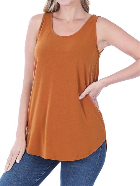 Zenana Women And Plus Relaxed Fit Scoop Neck Sleeveless Round Hem Blouse