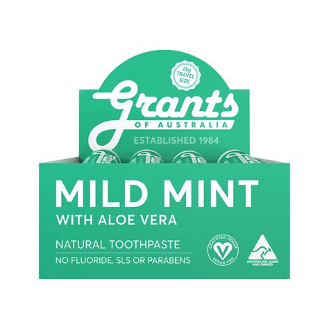 Grants Toothpaste Mild Mint With Aloe Vera Travel 25g X 12 Dis From