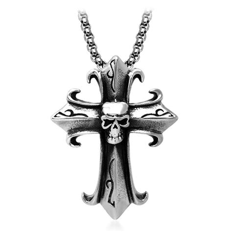 Men S Stainless Steel Cross Skull Pendant BijouxStore Webid 494