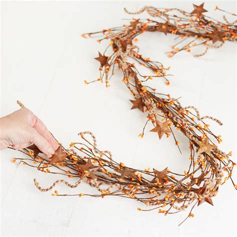 Orange Pip Berry Garland Pip Berries Primitive Decor Factory Direct Craft