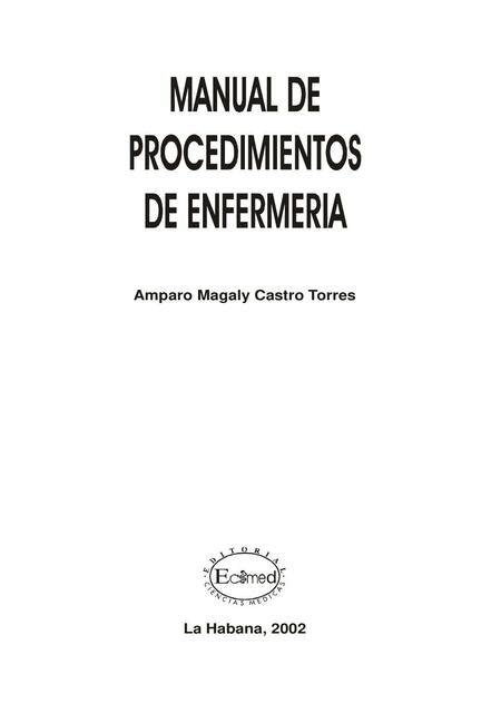 Manual De Procedimientos De Enfermería Enfermeriadigital Udocz