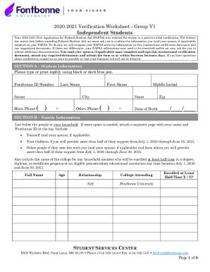 Fillable Online Independent Verification Worksheet V1 JALC Fax Email