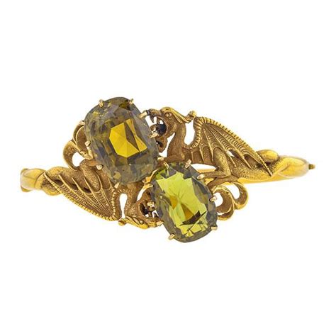 Art Nouveau Chrysoberyl Dragon Bracelet Dragon Bracelet Art Nouveau