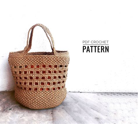 Crochet Bag Pattern Raffia Bag Crochet Raffia Bag Pattern Etsy Raffia Bag Bag Pattern Bags