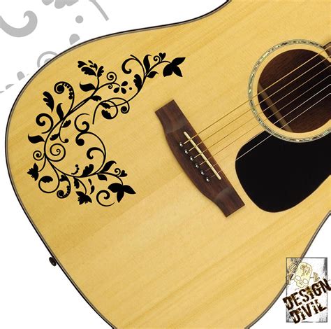 Acoustic Guitar Vine Swirl Decal Sticker Guitars And Basses 12 Colour