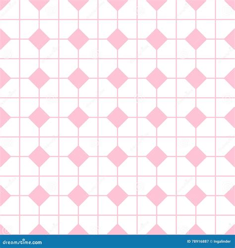 Tile Vector Pattern Or Pink And White Wallpaper Background Stock Vector