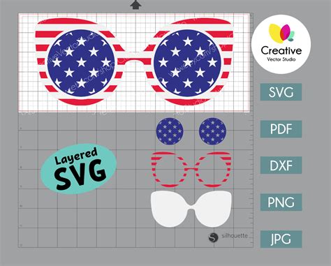 Patriotic Sunglasses Svg Bundle Creative Vector Studio