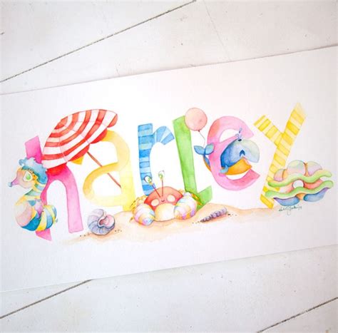 Custom Name Painting Personalized Childrens By Brilliantcritter