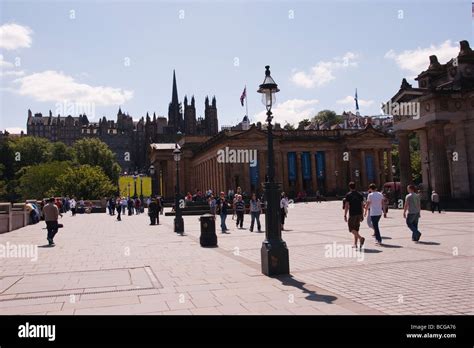 Edinburgh City Centre From Princess Street Towards The Old Town Skyline