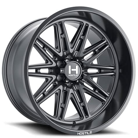 24 Hostile Wheels H126 Maniac Satin Black Off Road Rims HST099 3