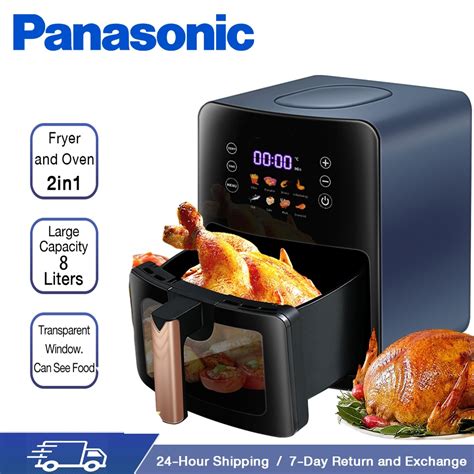 Panasonic Air Fryer 8l ความจุขนาดใหญ ่ Multifunction Non Stick Air Fryeเตาอบหน ้ าต ่ างที ่ มอง