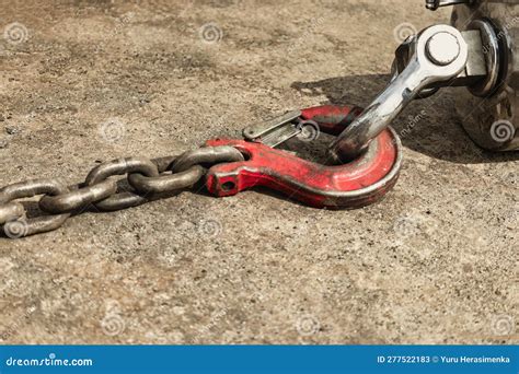 Metal Industrial Hook on the Concrete Floor of a Steel Plant. Close-up ...