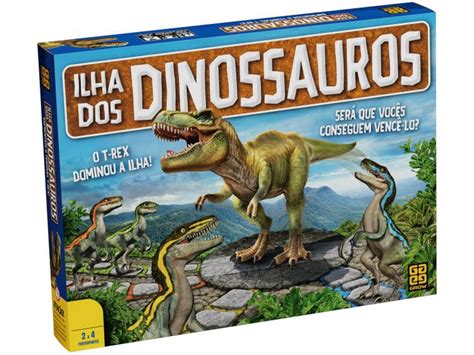 Jogo Ilha Dos Dinossauros De Tabuleiro Grow Jogos De Tabuleiro