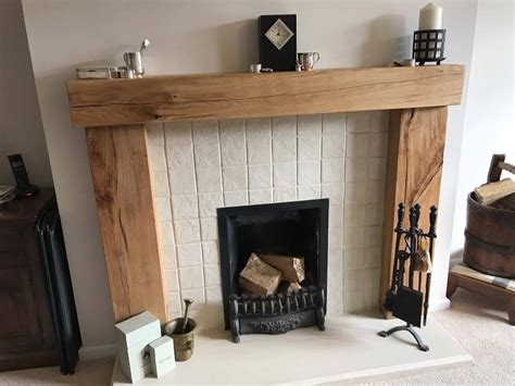 Out Of This World Rustic Oak Beam Fire Surround Floating Shelves