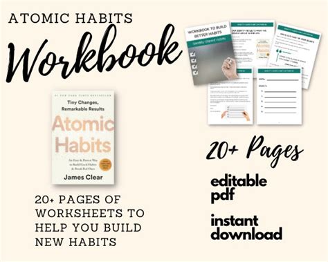 Atomic Habits Master Habit Builder Worksheets Editable Printable Pdf Unleash The Power Of Tiny