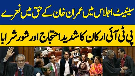 Heavy Slogans In Favor Of Imran Khan In Senate Session Intense