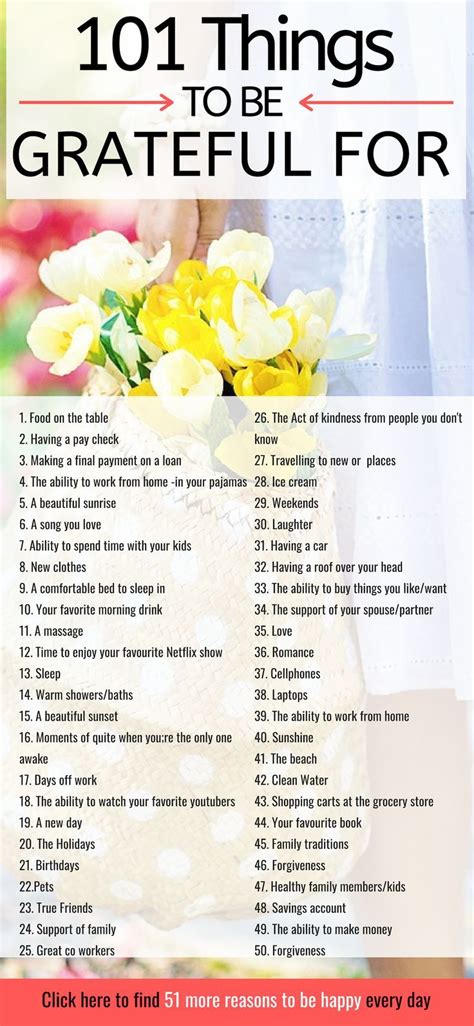 101 Everyday Things To Be Grateful For Gratitude List For Major Life