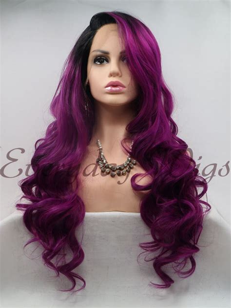 26 Ombre Purple Long Synthetic Lace Front Wig Edw1104 Lace Front Wigs Cheap Lace Front Wigs