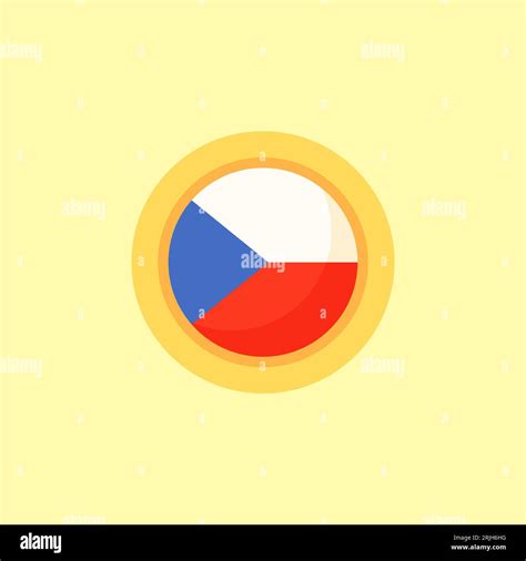 Flag Of Czech Republic With Round Frame Flat Design Style Stock Vector Image And Art Alamy