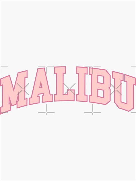 Preppy Varsity Pink Malibu California Sticker For Sale By