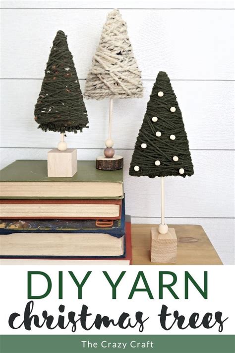 How To Make Diy Yarn Christmas Trees The Crazy Craft Lady